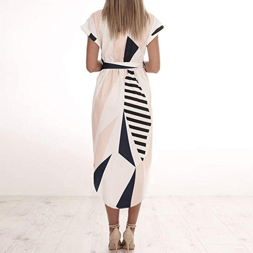 Geometric Design Midi Dress - Picture 3 of 3